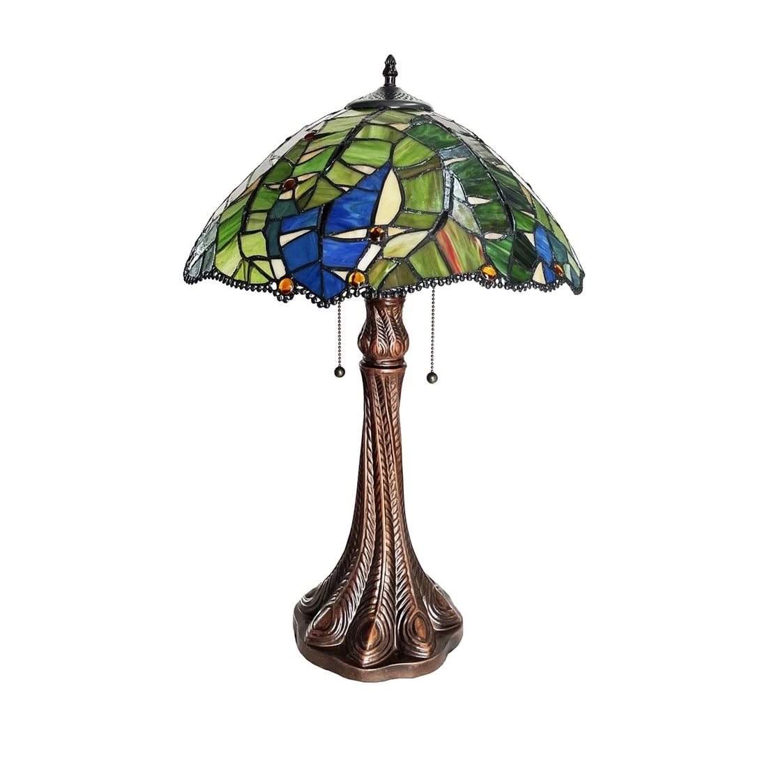 24" 2 light Stained Glass Table Lamp (1 of 6)