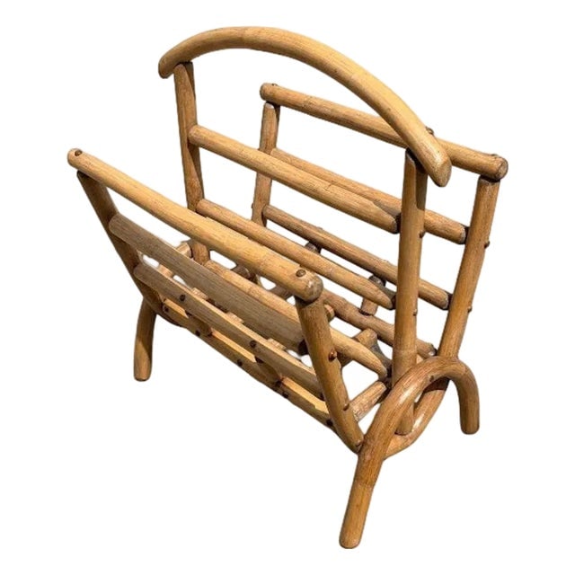 1940s Restored Rattan Magazine or Log Holder (1 of 7)