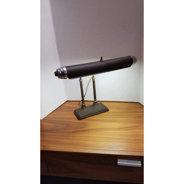 1950s Art Deco Machine Age Chrome Adjustable Flourescent Desk Lamp - 2