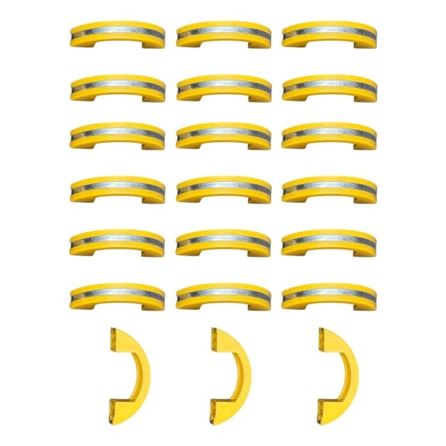 1930s Unused Yellow Art Deco Bakelite Door/Drawer Pulls W/ Chrome Strip, Set of 21: Title: 1930s Unused Yellow Art Deco Bakelite Door/Drawer Pulls W/ Chrome Strip, Set of 21 Description: Unused yellow Art Deco bakelite door/drawer Pulls with center chrome strip, Set of 19. If you are