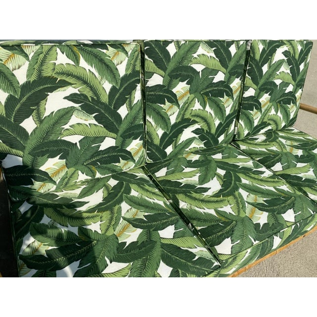 Restored Vintage "Hairpin" Leg Rattan 2-Strand 3-Seater Sofa With Bent Pole Arms - 7