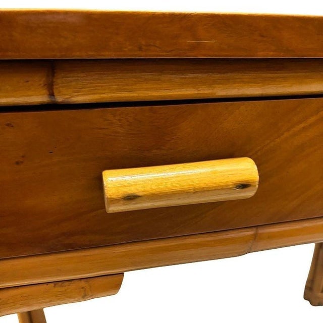 Restored Art Deco Rattan & Mahogany Secretary Writing Desk - 8