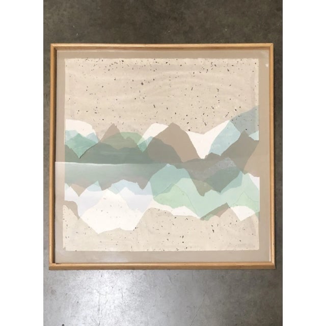 Framed Canvas Art Mountian Peaks Collage Artwork Print - 5