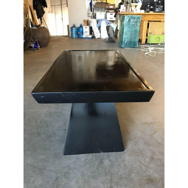 1950s Mid-Century Geometric Sculptural Black Lacquer Coffee Table - 6