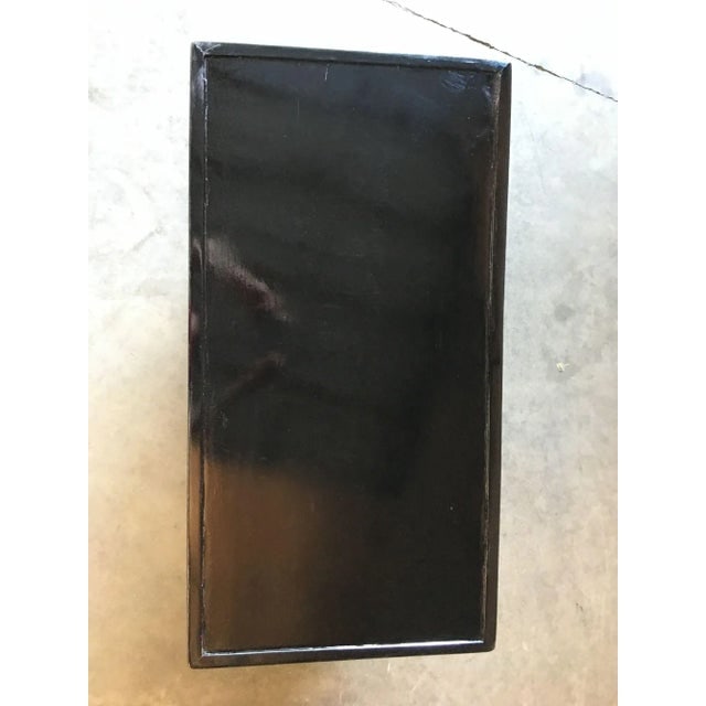 1950s Mid-Century Geometric Sculptural Black Lacquer Coffee Table - 7
