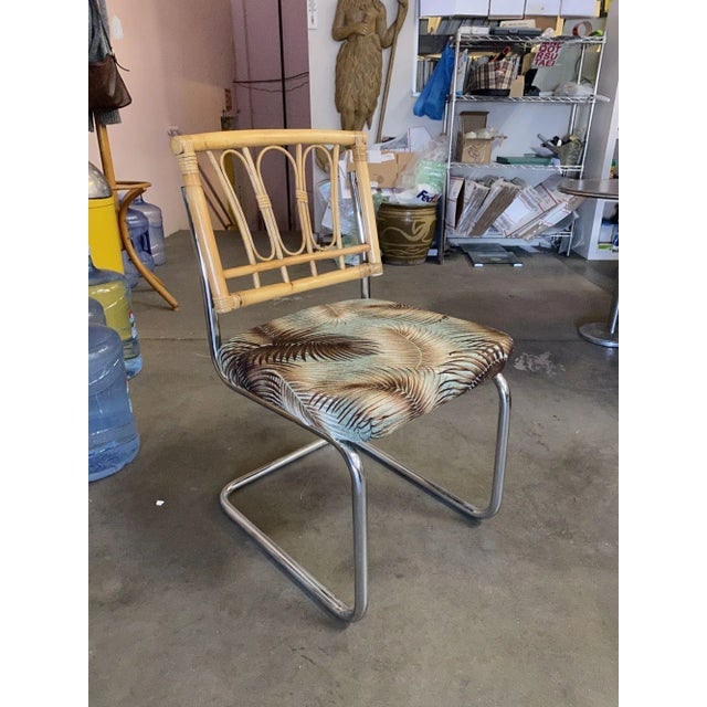 Rare Restored Marcel Breuer Rattan Back Chrome "Cesca" Chairs by Virco, Set of 4 - 3