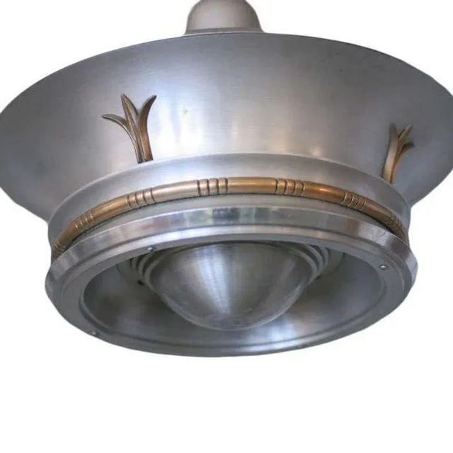 Aluminum Ceiling Pendants With Neoclassical Accents - A Pair - 3