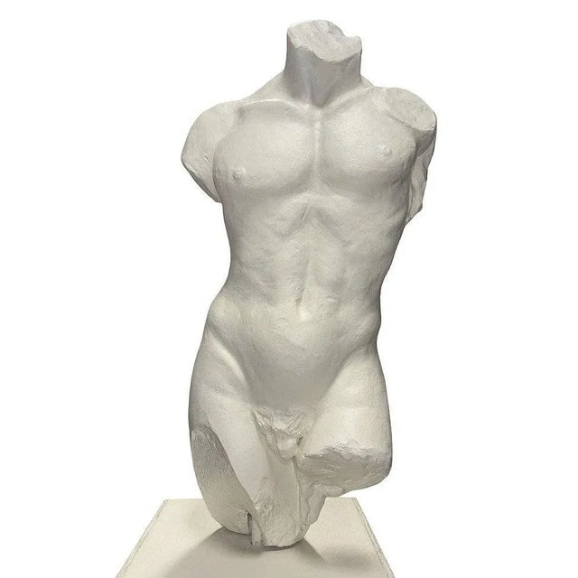 7' Tall Renaissance Style Male Bust Faux Marble Sculpture on Pedestal - 6
