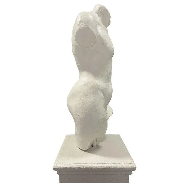 7' Tall Renaissance Style Male Bust Faux Marble Sculpture on Pedestal - 7