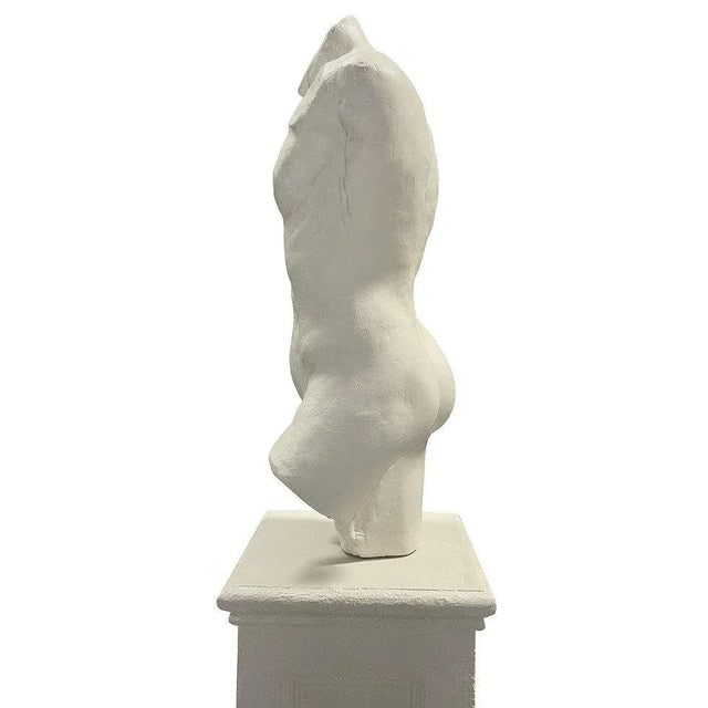 7' Tall Renaissance Style Male Bust Faux Marble Sculpture on Pedestal - 8
