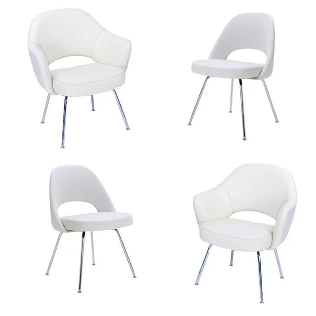 Eero Saarinen Knoll Executive Dining Chair/Armchairs With Tubular Legs, Set of Four - 8
