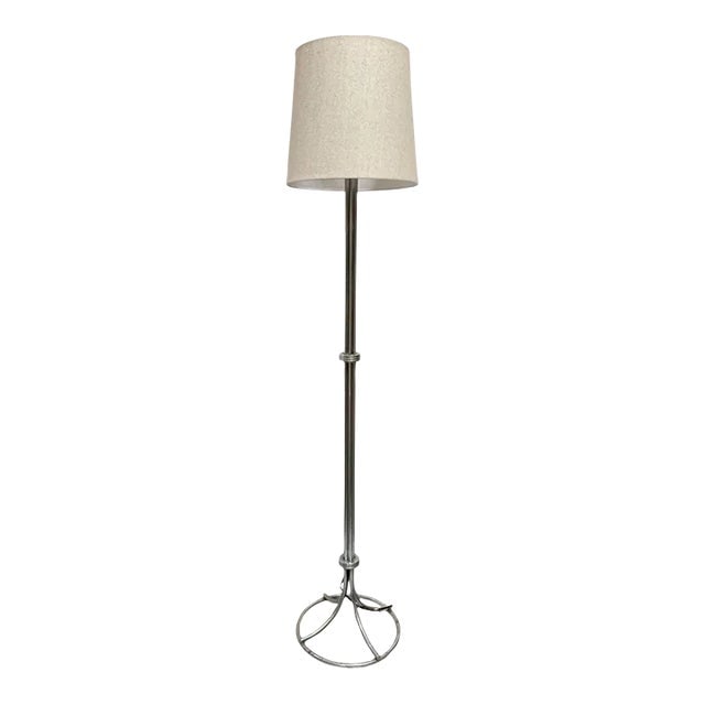 1950s Mid-Century Modern Chrome Polish Rod Floor Lamp (1 of 5)