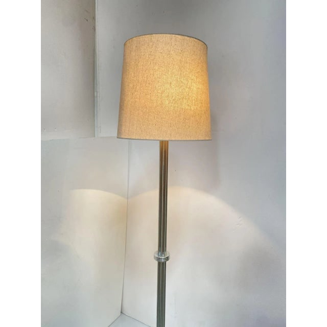 1950s Mid-Century Modern Chrome Polish Rod Floor Lamp - 4
