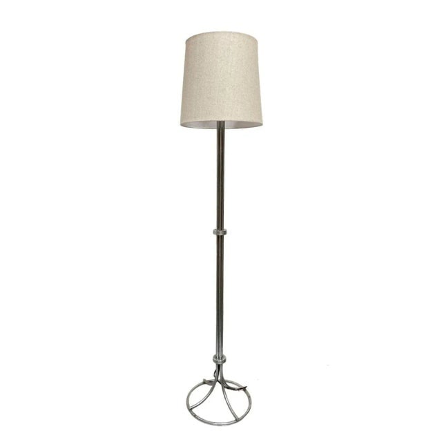 1950s Mid-Century Modern Chrome Polish Rod Floor Lamp - 5