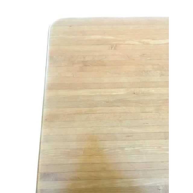 Late 20th Century Marcel Breuer Style Blonde Wood & Chrome Dining Table - 5