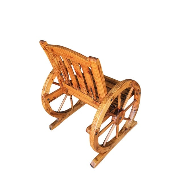 Southwestern Wooden Wagon Wheel Table and Chairs Set, 1960s - 5