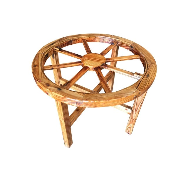 Southwestern Wooden Wagon Wheel Table and Chairs Set, 1960s - 6