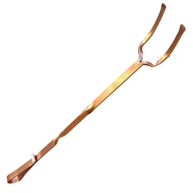 1930s Solid Copper Art Deco Fireplace Poker and Tongs Tools- 2 Pieces - 5