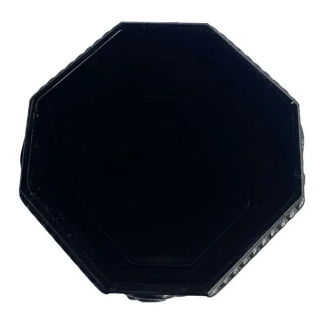 1920s Art Deco Black Amethyst Tiara Glass Vanity Jar With figure Woman - 7