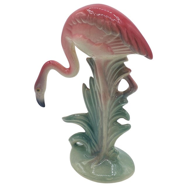 1950s Mid-Century Pink Drinking Flamingo Ceramic Tabletop Sculpture Set by Brad Keeler, 2 Pieces - 10
