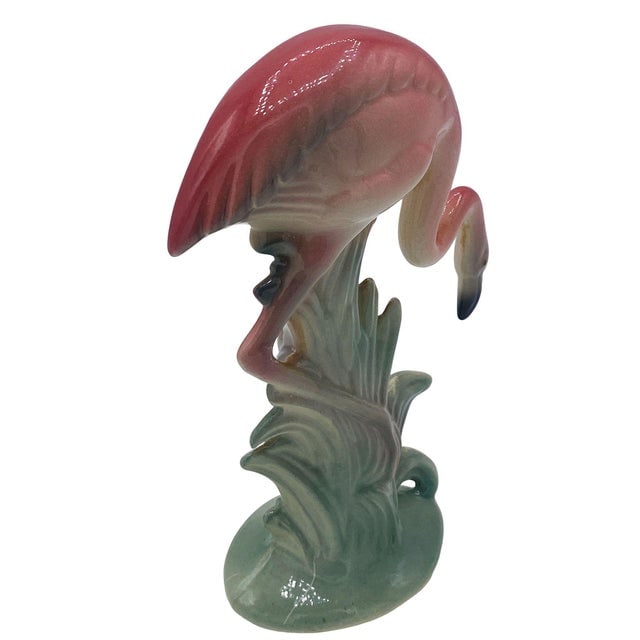 1950s Mid-Century Pink Drinking Flamingo Ceramic Tabletop Sculpture Set by Brad Keeler, 2 Pieces - 12