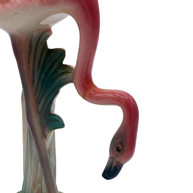 1950s Mid-Century Pink Drinking Flamingo Ceramic Tabletop Sculpture Set by Brad Keeler, 2 Pieces - 7