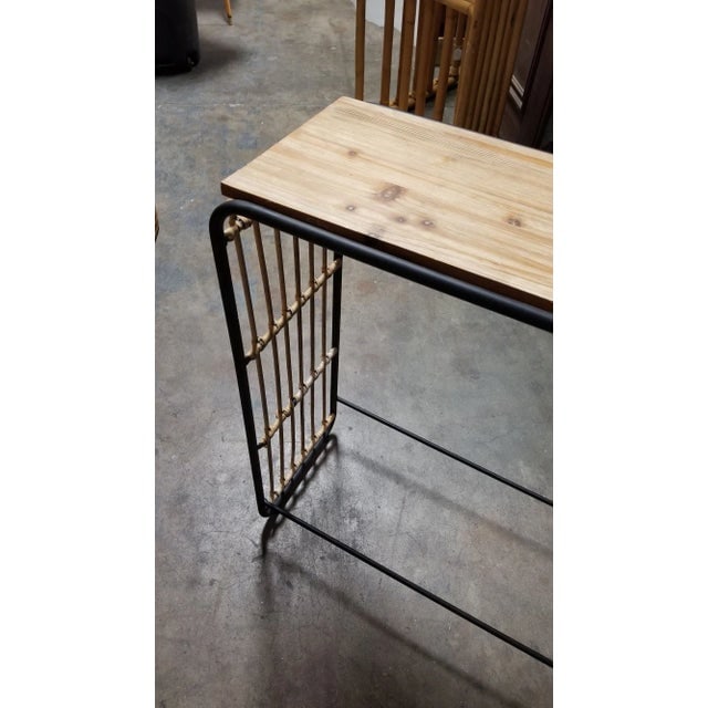 1950s Restored Blonde Wood and Reed Rattan Waterfall Console Table - 6