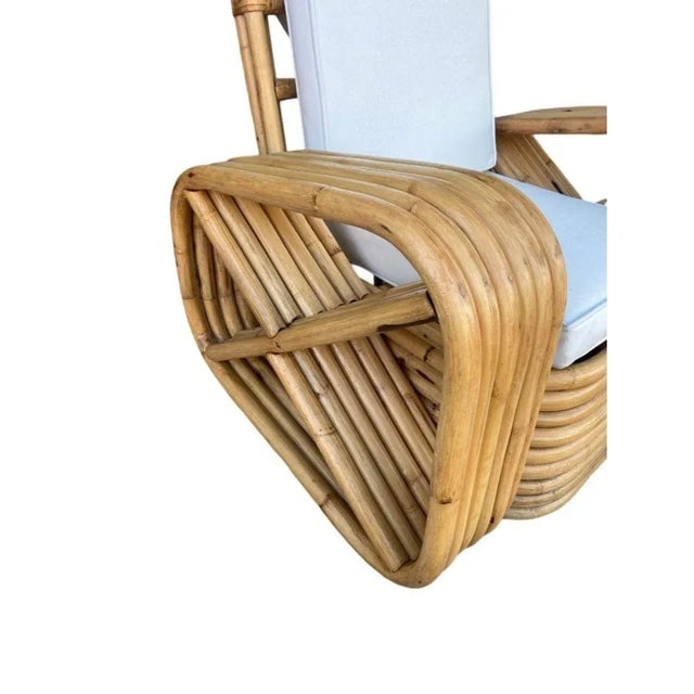 Restored 1950s Child Size Six-Strand Square Pretzel Rattan Lounge Chair, Pair - 3