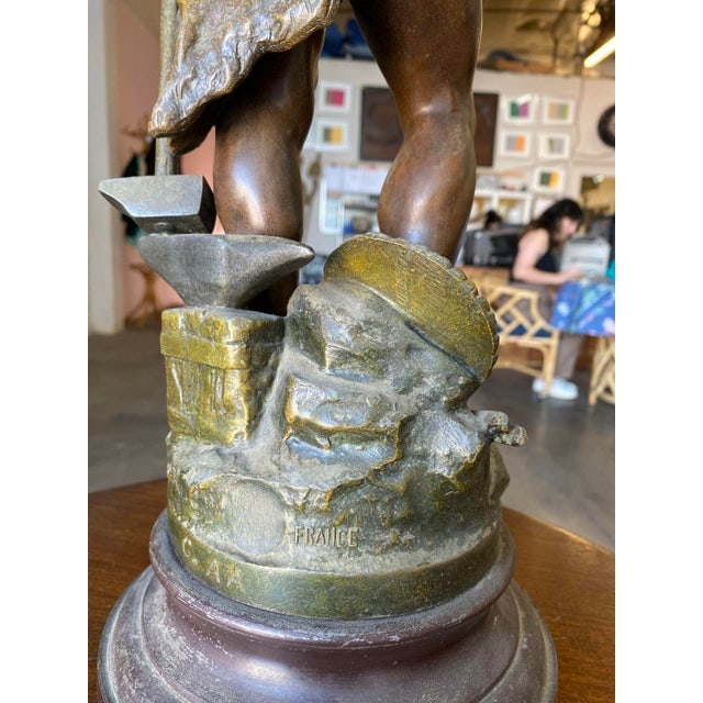 French "Le Travail" Hammership Spelter Sculpture by Francois Moreau, Circa 1900 - 6