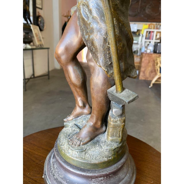 French "Le Travail" Hammership Spelter Sculpture by Francois Moreau, Circa 1900 - 9