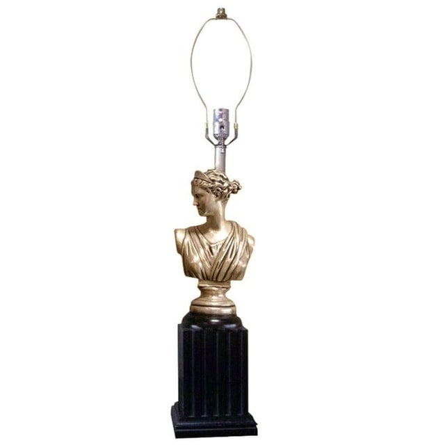 1950s Mid Century Modern High Style Hollywood Regency God & Goddess Pillar Table Lamps - a Pair - 3
