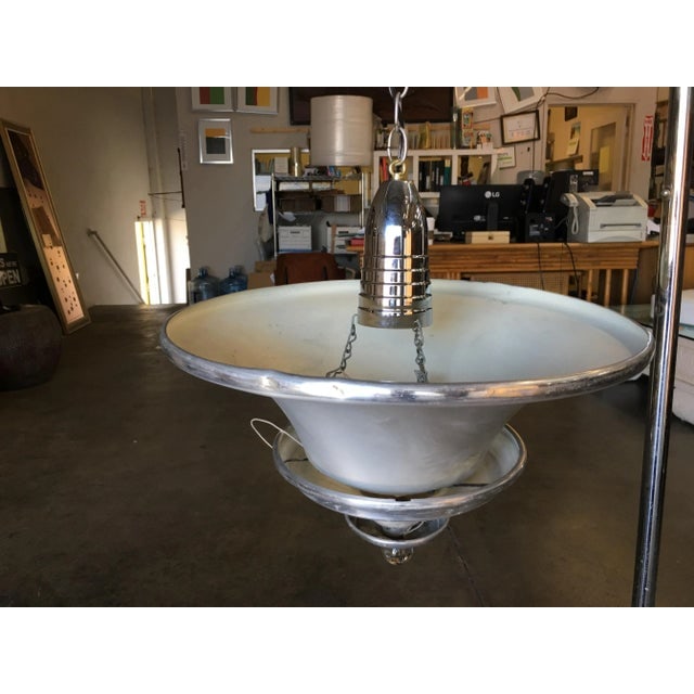 Spun Aluminum Art Deco Ceiling Pendant Lamp by Walter Von Nelson, Pair - 5