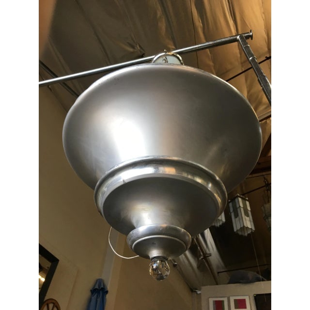 Spun Aluminum Art Deco Ceiling Pendant Lamp by Walter Von Nelson, Pair - 6