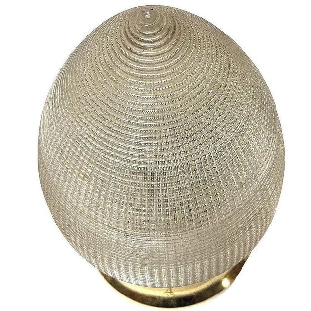MCM Holophane Teardrop Glass Ceiling Pendant W/ Light Brass Fitter, 2 Avalible - 5