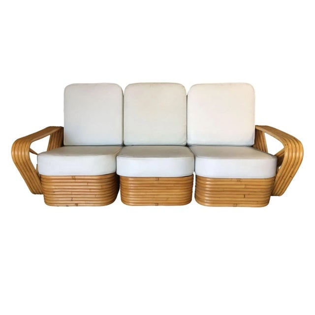Restored Paul Frankl Style Five-Strand Square Pretzel 3-Seater Sectional Sofa - 3