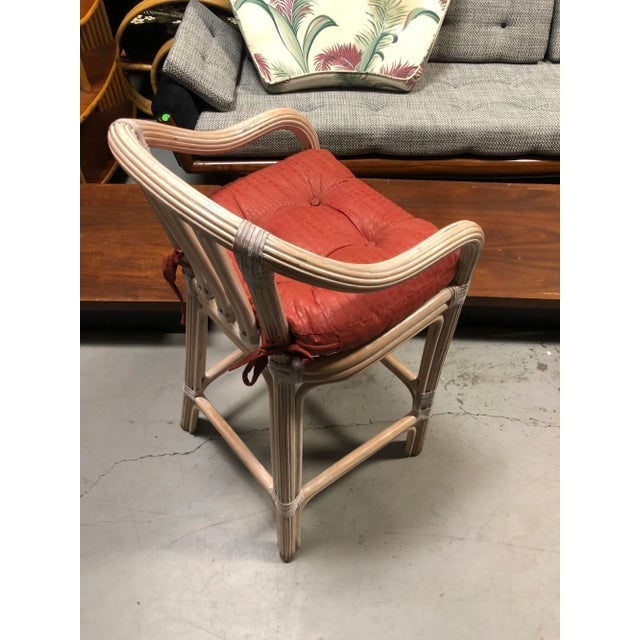 Set of 3 Restored Rattan Whitewash Counter Stools - 5