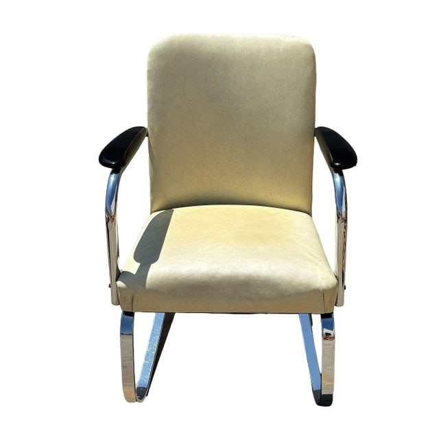 Art Deco Chrome & Vinyl Springer Rocking Chair by Kem Weber for Lloyd - 2