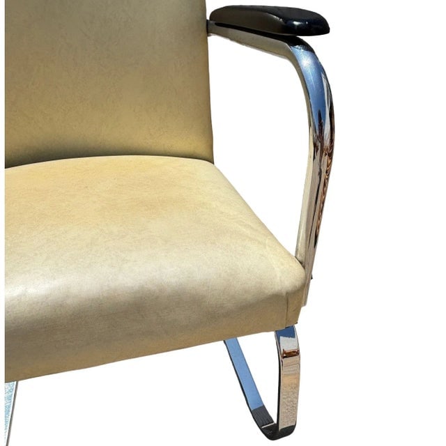 Art Deco Chrome & Vinyl Springer Rocking Chair by Kem Weber for Lloyd - 7