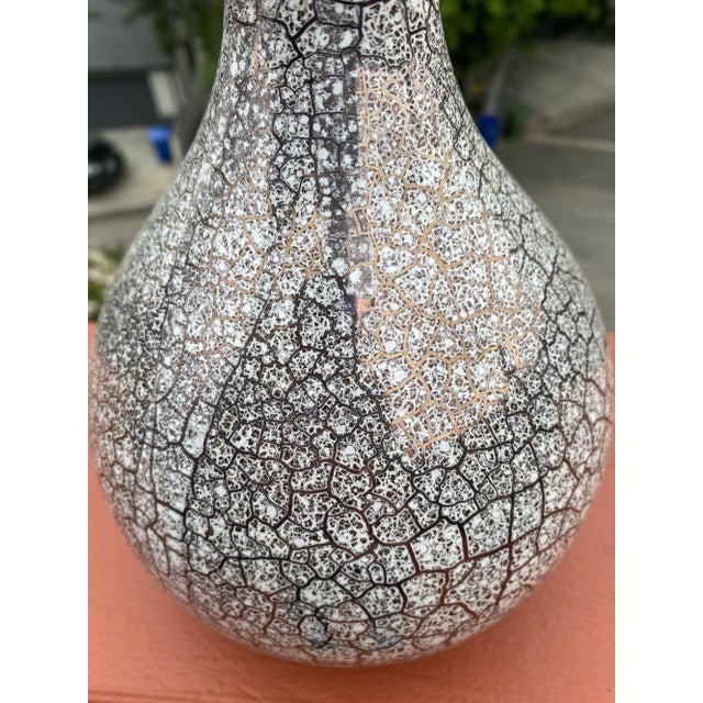 1950s Royal Haeger Large Mid Century Silver Crackle Vase - 8