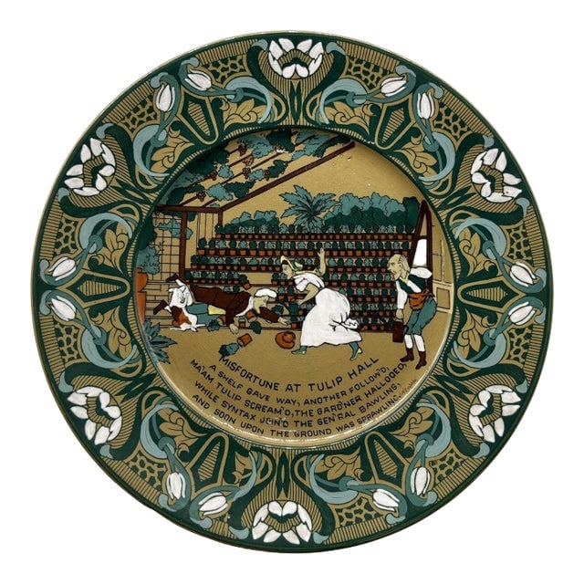 Early 20th Century Buffalo Pottery Deldare "Misfortune at Tulip Hall" Plate (1 of 5)