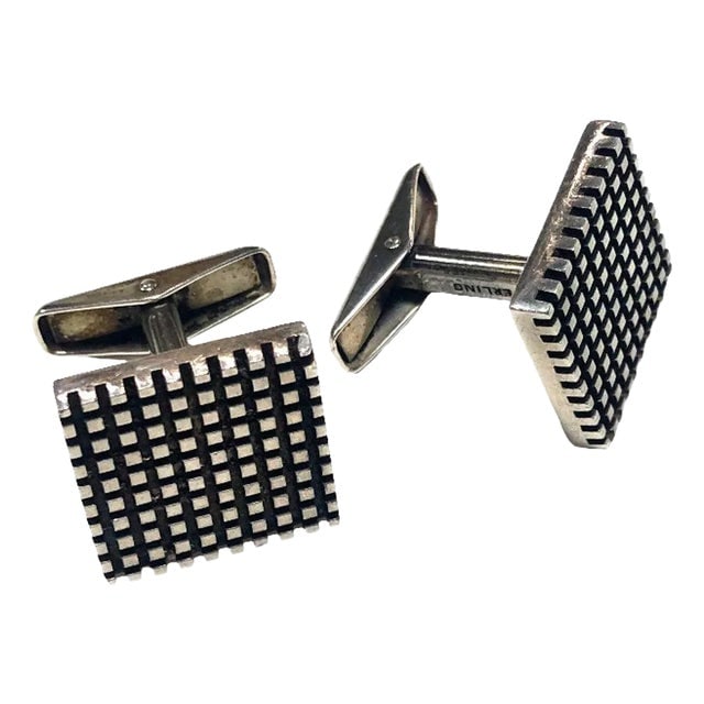 Allan Adler Sterling Silver Modernist Cufflinks, Circa 1963 (1 of 5)