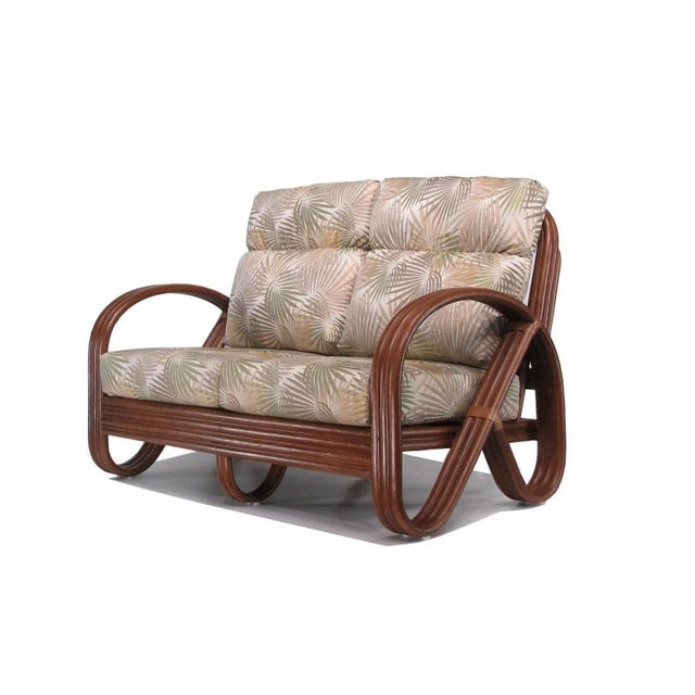 Restored Three-Strand 3/4 Pretzel "Kauai" Rattan Settee Sofa - 4