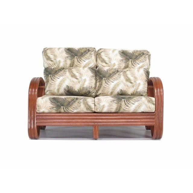 Restored Three-Strand 3/4 Pretzel "Kauai" Rattan Settee Sofa - 6