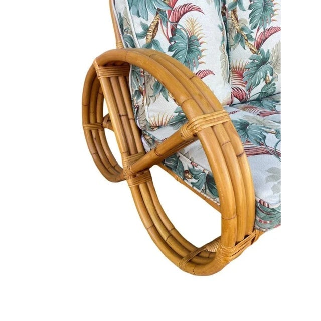 Restored 1950s Mid-Century Child Size 3-Strand Round Pretzel Rattan Living Room Set - 7