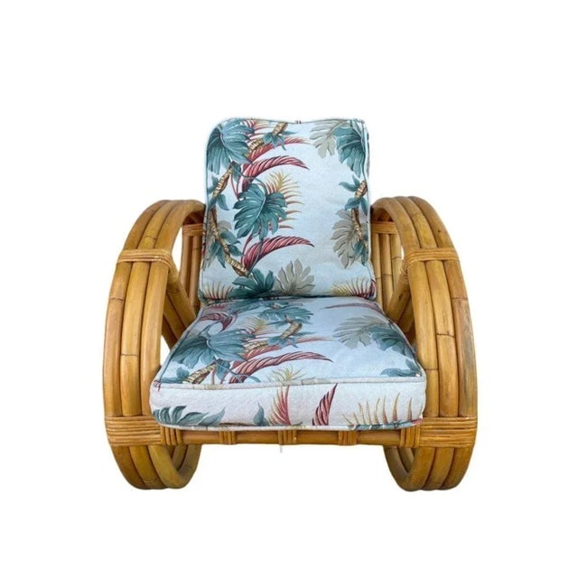Restored 1950s Mid-Century Child Size 3-Strand Round Pretzel Rattan Living Room Set - 8