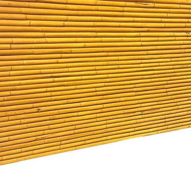 1950s Restored Wide Mid -Century King Size Stacked Rattan Headboard - 5