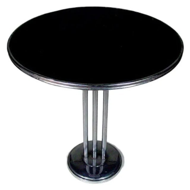 Chrome Streamlined Side Table With Tubular Legs - 2