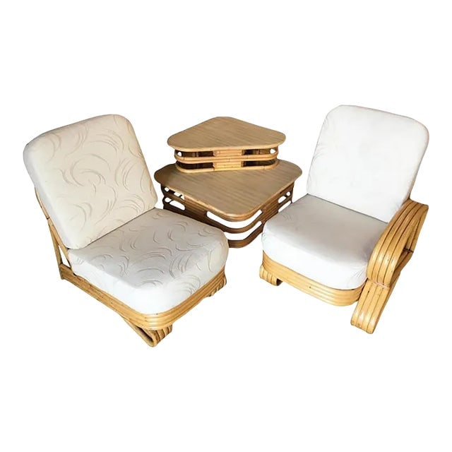 Restored Quad Strand "R" Arm 2 Seat Rattan Corner Sofa With Side Table (1 of 9)
