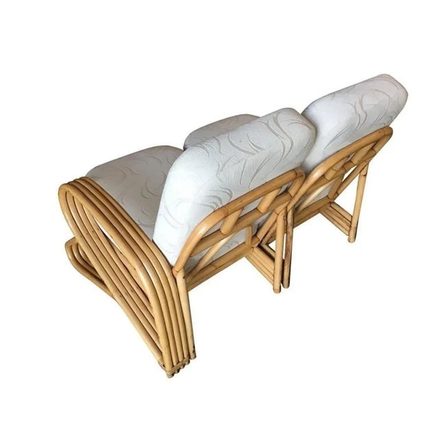 Restored Quad Strand "R" Arm 2 Seat Rattan Corner Sofa With Side Table - 4