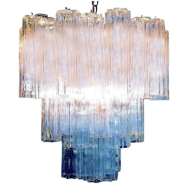 1960s Mid-Century Murano Glass Tronchi Pendant Chandelier by Venini - 3